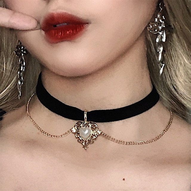 Chokers Necklaces Women Gothic  Choker Necklace Black Heart